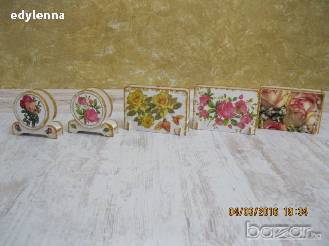 Дървени салфетници, снимка 1 - Декорация за дома - 13820279