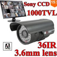 Метална Cctv 1/3" Sony Ccd 24 Ir LED 3.6мм Удароустойчива Водоустойчива Охранителна Ден/Нощ Камера, снимка 1 - Камери - 10171720