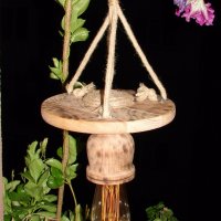 Уникална, ръчно изработена дървена битова лампа Гайтан за механа в битов/винтидж стил, снимка 5 - Лампи за таван - 19265031