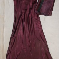 Дълга официална рокля в бордо с шал , снимка 2 - Рокли - 22971479