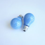 Лампа обикновена синя с цокъл E27 220V 40W, снимка 1 - Крушки - 17440939
