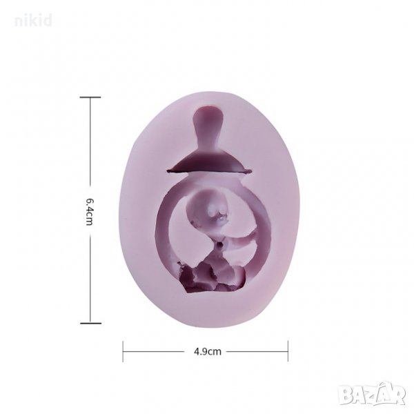 Биберон с бебе залъгалка силиконов молд форма декорация и украса торта фондан шоколад мъфини, снимка 1