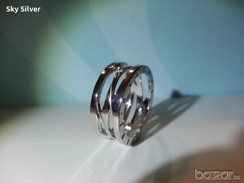 Сребърен пръстен, модел на BVLGARI, снимка 1
