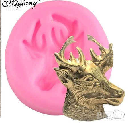 Малка глава елен силиконов молд форма декор торта сладки фондан и др. украса, снимка 1