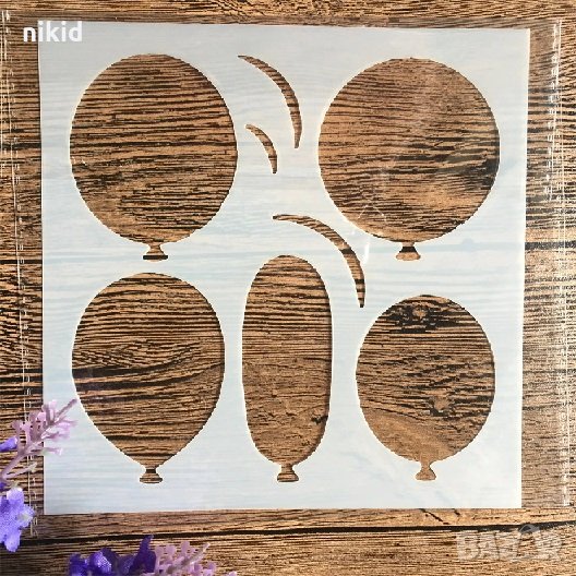 5 балона стенсил шаблон спрей за торта украса кекс декорация с пудра захар, снимка 1