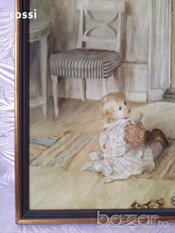 Carl Larson (1853-1919) "Pontus" стара картина маслена репродукция, снимка 5 - Антикварни и старинни предмети - 19434956