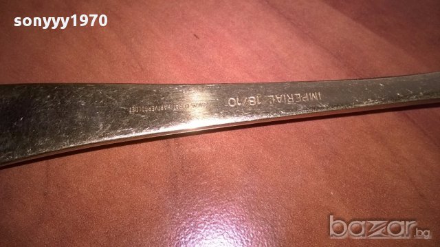 Imperial 18/10-23/24 karat hartvergoldet-вилица 17см-внос швеицария, снимка 11 - Антикварни и старинни предмети - 17888641