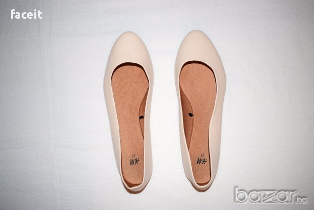H&M - 100% Оригинални равни дамски обувки / Пантофи / Пантофки / Чехли / Светли / Кожени / Кожа, снимка 8 - Чехли - 17278109