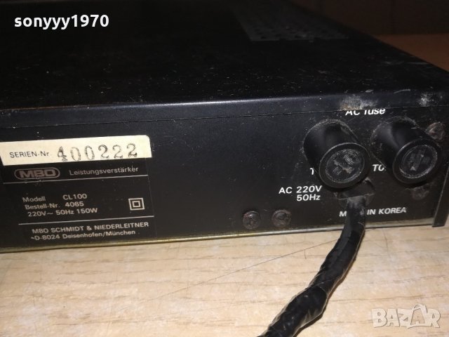 mbo cl100 stereo power amplifier-made in korea, снимка 18 - Ресийвъри, усилватели, смесителни пултове - 21580349