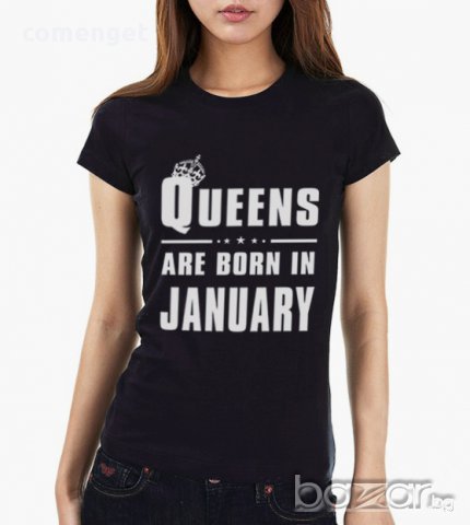 УНИКАЛЕН ПОДАРЪК ЗА РОЖДЕН ДЕН! Дамски блузи QUEEN ARE BORN IN с месец ПО ТВОЙ ИЗБОР!