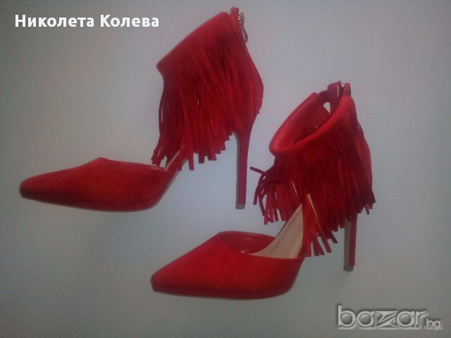 Червени нови секси обувки, снимка 1 - Дамски обувки на ток - 17626293