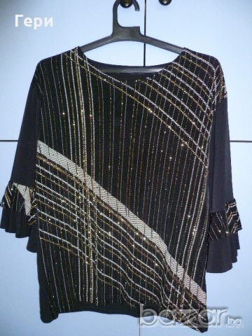 Блуза с брокат, снимка 2 - Блузи с дълъг ръкав и пуловери - 15828843