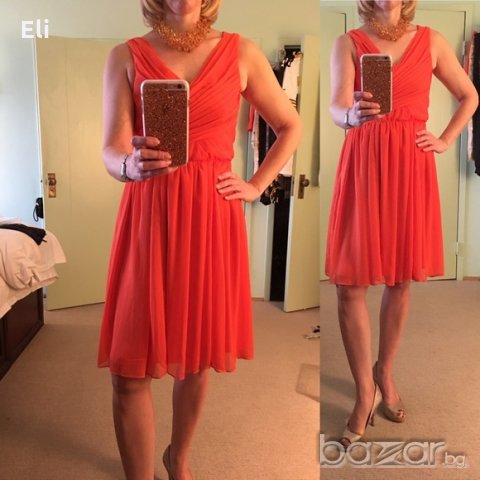 Елегантна оранжева дамска рокля H&M , снимка 3 - Рокли - 17502459