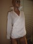 Нова елегантна маркова бяла дамска риза Diana Lirot,тип "Прегърни ме",блуза с дълъг ръкав,дамски топ