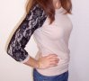 Дамска блуза с дантела, снимка 1 - Блузи с дълъг ръкав и пуловери - 8331749