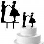 Мъж и Жена ръце на сърце пластмасов топер украса табела за сватбена сватба торта