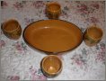Комплект  керамична  тава(поднос)+красиви керамични чаши за вино, снимка 3