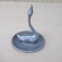 Лебед в чинийка бронзови - 168,6 гр., снимка 2 - Други ценни предмети - 20656735