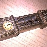 Мини ретро колекция часовник с махало-месинг-9х3х2см-внос швеицария, снимка 6 - Антикварни и старинни предмети - 17522437