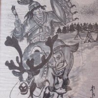 Картина върху оризова хартия Степите на Монголия, снимка 5 - Картини - 20292940