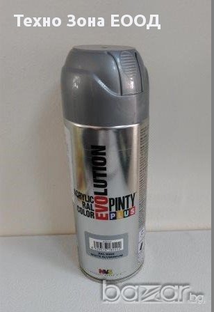 Цветен акрилен спрей-лак, сив-алуминий, EVOLUTION PINTY PLUS, снимка 1