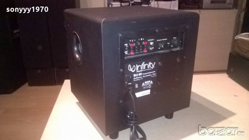 infinity bu-80 powered subwoofer-made in canada-внос англия, снимка 1