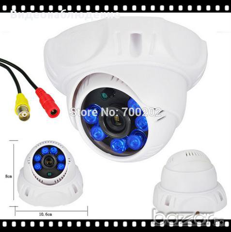 CMOS 1200 ТВ Линии Охранителна Ден/Нощ Камера с 6 LED Матрици за Нощно Виждане, снимка 1