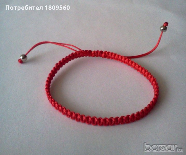 Ръчно плетени гривни с червен конец, снимка 1