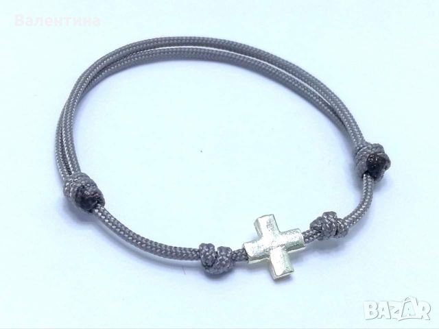 Дамска/мъжка/детска гривна със 925 сребърен кръст, Подарък за кръщене, снимка 1