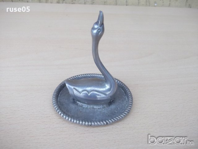 Лебед в чинийка бронзови - 168,6 гр., снимка 2 - Други ценни предмети - 20656735