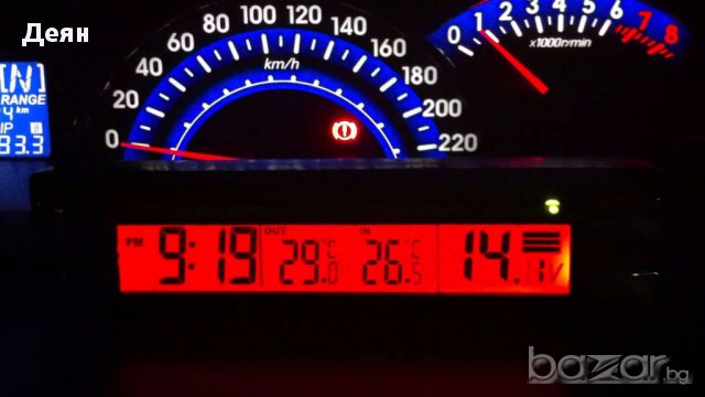 Е30 Часовник за кола с термометър и волтметър