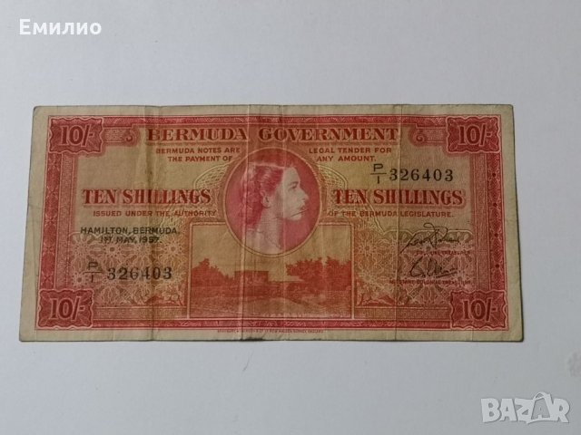 BERMUDA 10 SHILLING 1957 , снимка 3 - Нумизматика и бонистика - 25568987
