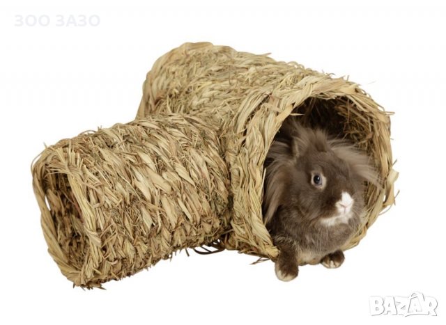 Сламен тунел за декоративно зайче - Модел: 82762, снимка 3 - За гризачи - 25986194