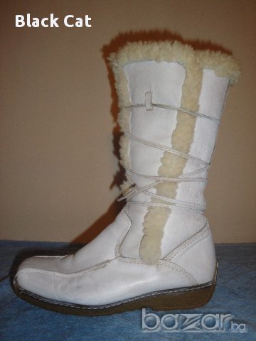 Бели кожени дамски ботуши (тип апрески) "Polaris" ("Поларис"), естествена кожа и агнешка вълна, боти, снимка 8 - Дамски ботуши - 16393998
