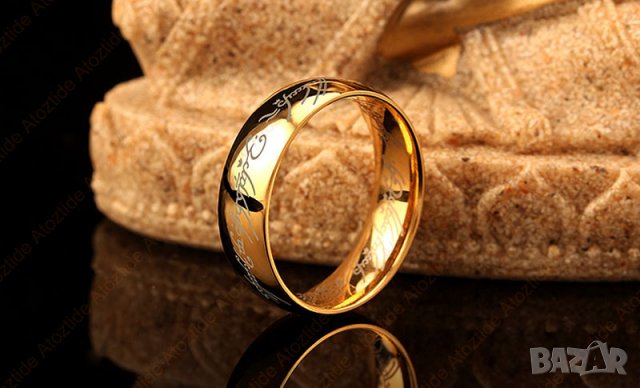 💍Sauron's All Powerful Ring (LOTR Hobbit) - Пръстена с гравираното елфско слово !, снимка 2 - Пръстени - 21949737
