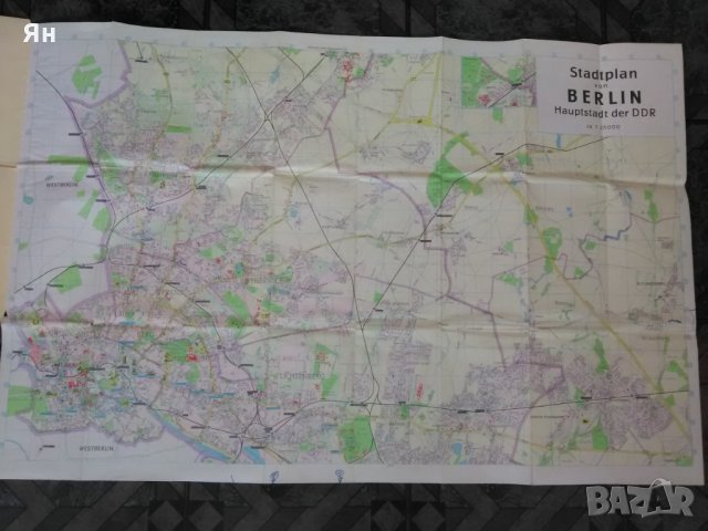 Стара Карта на Берлин/Berlin(ГДР)-1964г., снимка 1 - Антикварни и старинни предмети - 23861832