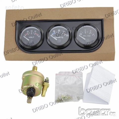Измервателни уреди комплект тип VDO температура масло налягане масло волтметър, снимка 2 - Аксесоари и консумативи - 17082410