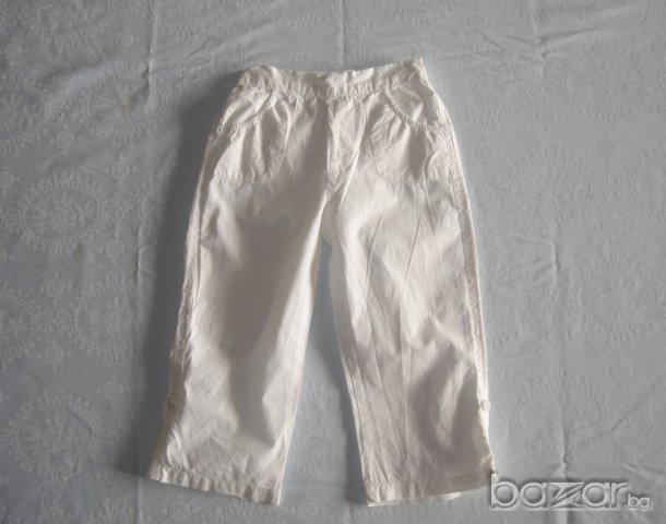 Бял панталон за момиченце, 098 см. , снимка 2 - Детски панталони и дънки - 16392774