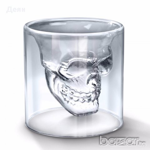 1020 Стъклена чаша череп, снимка 4 - Други стоки за дома - 17473724