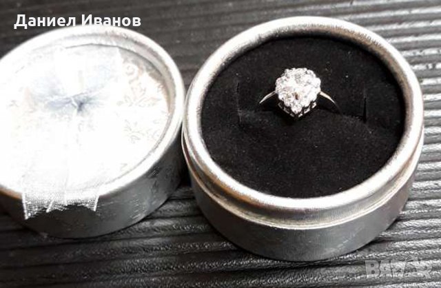 Златен Пръстен бяло злато radiant Antique 18k sz6m