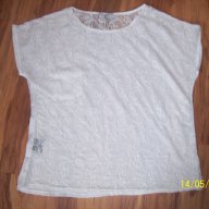 нова бяла лятна блузка с дантелен прозрачен гръб на sity life-размер-л-хл , снимка 5 - Тениски - 7407792