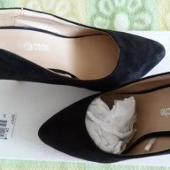 Велурени черни дамски обувки, снимка 3 - Дамски ежедневни обувки - 14662978