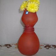 Матирана ваза от калиево стъкло-potassium glass / в кутя от соц-а , снимка 1 - Други ценни предмети - 16135415