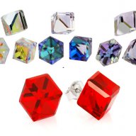 Обеци Сваровски ''cube'' Swarovski elements, снимка 1 - Обеци - 11284112