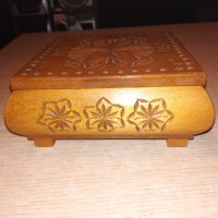 ретро дървена кутия с дърворезба-15х15х7см-внос швеицария, снимка 13 - Колекции - 20121652