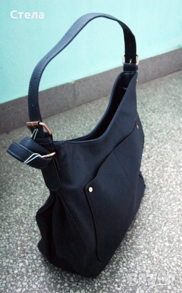 Дамска чанта, нова, с етикет, тъмно синя, снимка 1