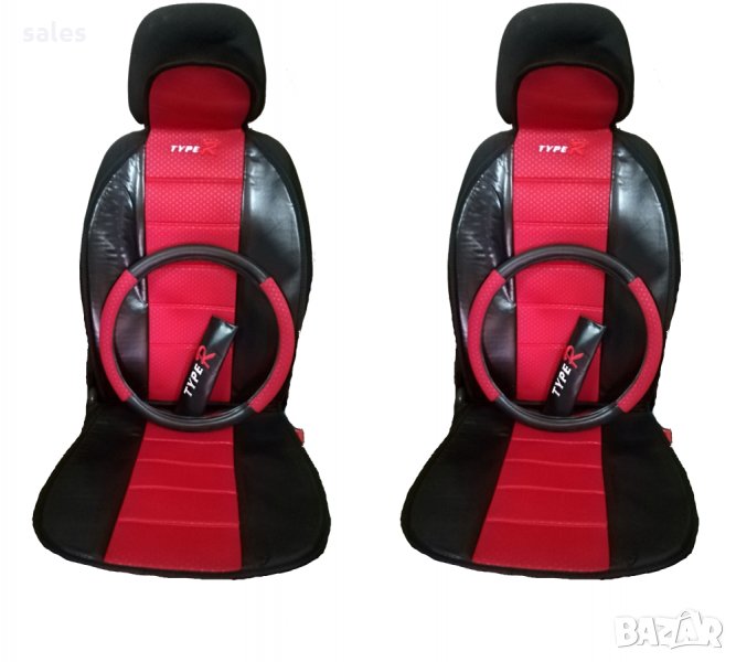 Комплект 5 части универсални предни калъфи тапицерия за седалки Type R, еко кожа  и тектил, снимка 1