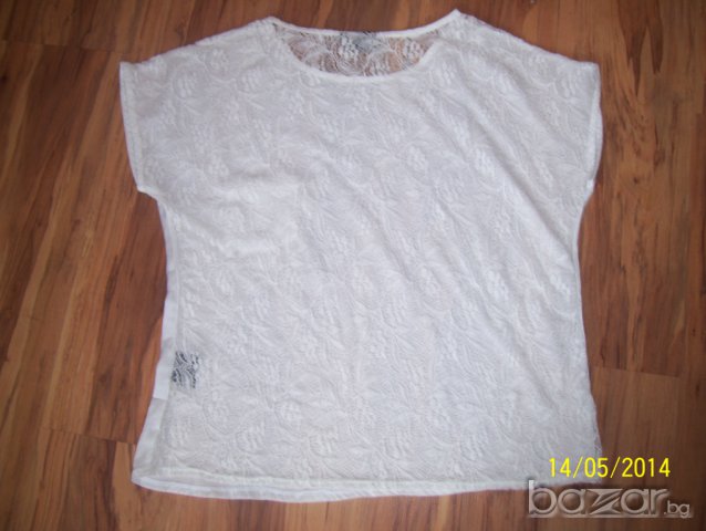 нова бяла лятна блузка с дантелен прозрачен гръб на sity life-размер-л-хл , снимка 5 - Тениски - 7407792