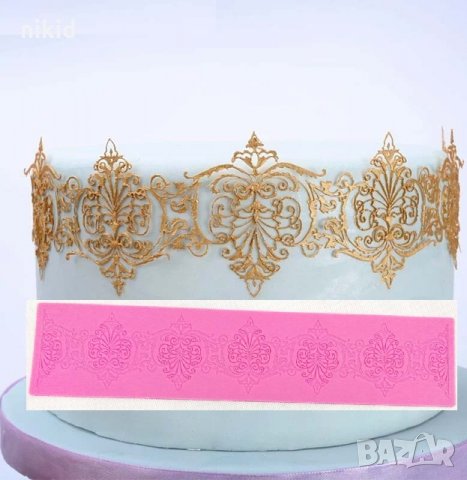 Европейски стил мотиви силиконов молд дантела за украса торта с фондан захарна паста гъмпейст декор