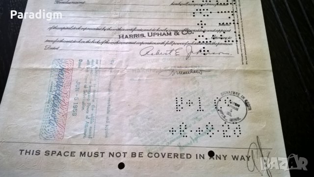 Сертификат за притежание на 2 акции (САЩ) | Food Fair Stores, INC. | 1958г., снимка 6 - Нумизматика и бонистика - 25233218